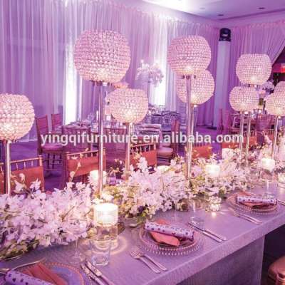 Tall Crystal Globe Candle Stick for Wedding Table Centerpieces