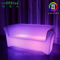 Outdoor furniture led sofa set 16 colors changing LED light up plastic led sofa waterproof led sofa chair for bar